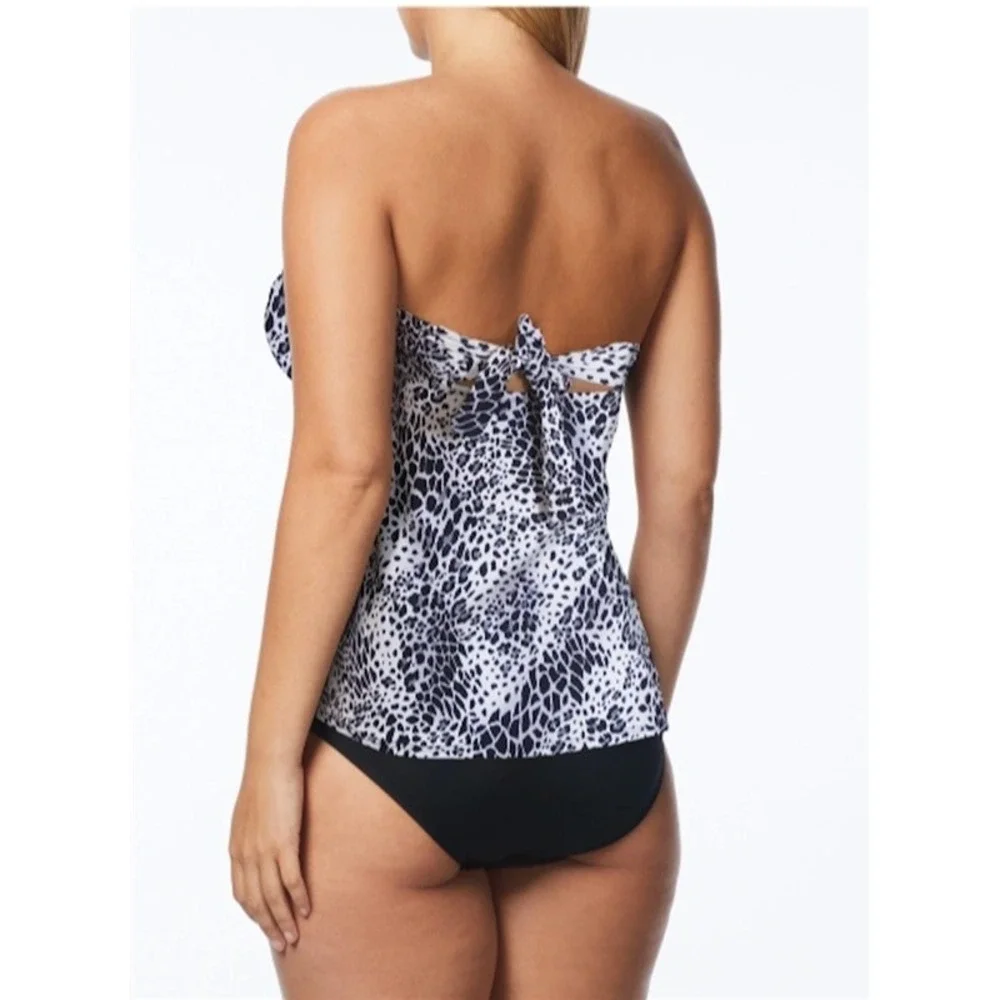 NWT Coco Reef Five Way 32 34C Halter Underwired Tankini Cheetah Swim Top 115621 - Picture 2 of 2